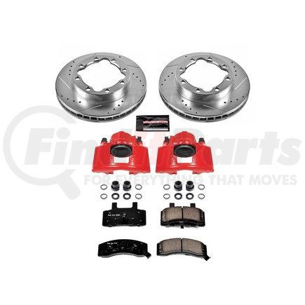 POWERSTOP BRAKES KC1524 Z23 Daily Driver Carbon-Fiber Ceramic Pads Drilled & Slotted Rotor & Caliper Kit