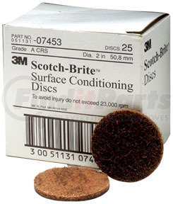 3M 7453 Scotch-Brite™ Surface Conditioning Disc 07453 Brown, 2", Coarse, 25 discs/bx