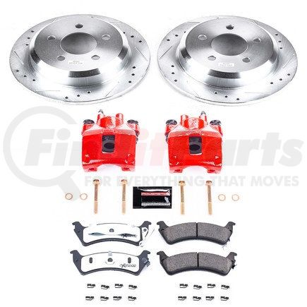 PowerStop Brakes KC213136 Z36 Truck and SUV Ceramic Brake Pad, Drilled & Slotted Rotor, and Caliper Kit
