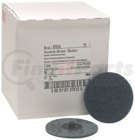 3M 7513 Scotch-Brite™ Roloc™ Surface Conditioning Disc 07513 Blue, 3", Very Fine, 25/box