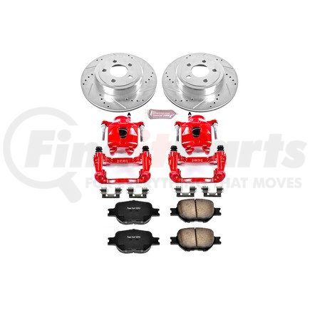 POWERSTOP BRAKES KC2313 Z23 Daily Driver Carbon-Fiber Ceramic Pads Drilled & Slotted Rotor & Caliper Kit