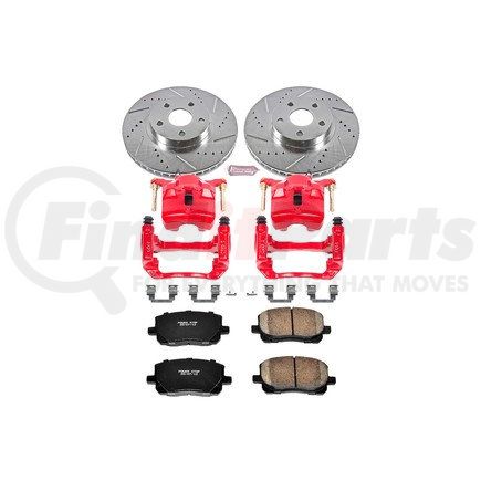 POWERSTOP BRAKES KC2316 Z23 Daily Driver Carbon-Fiber Ceramic Pads Drilled & Slotted Rotor & Caliper Kit