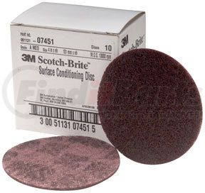 3M 7451 Scotch-Brite™ Surface Conditioning Disc 07451 Maroon, 4" Med, 10discs/bx