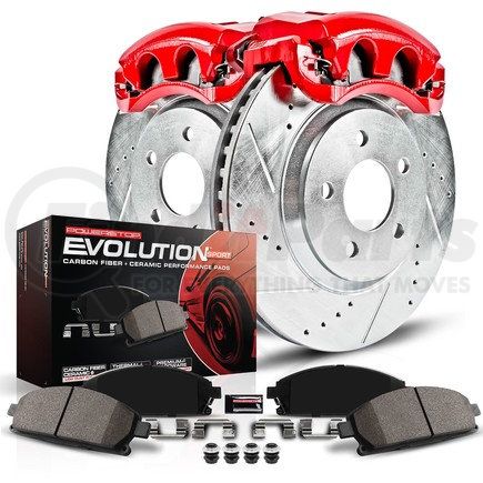 PowerStop Brakes KC199 Z23 Daily Driver Carbon-Fiber Ceramic Pads Drilled & Slotted Rotor & Caliper Kit