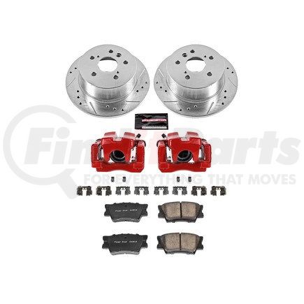 POWERSTOP BRAKES KC3068 Z23 Daily Driver Carbon-Fiber Ceramic Pads Drilled & Slotted Rotor & Caliper Kit