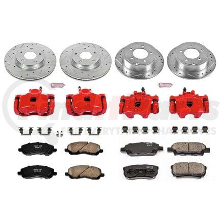 PowerStop Brakes KC2840 Z23 Daily Driver Carbon-Fiber Ceramic Pads Drilled & Slotted Rotor & Caliper Kit