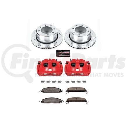 POWERSTOP BRAKES KC548736 Z36 Truck and SUV Ceramic Brake Pad, Drilled & Slotted Rotor, and Caliper Kit