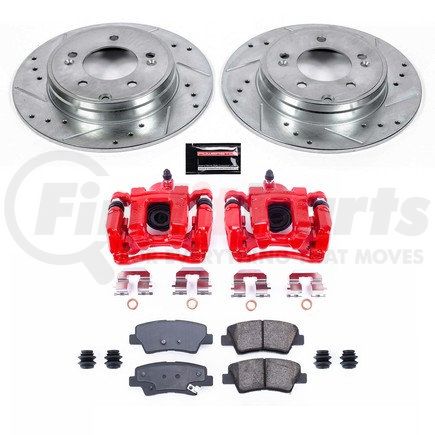 POWERSTOP BRAKES KC5381 Z23 Daily Driver Carbon-Fiber Ceramic Pads Drilled & Slotted Rotor & Caliper Kit