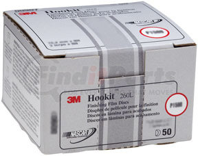 3M 910 Hookit™ Finishing Film Disc 00910, 3", P800, 50 discs/bx