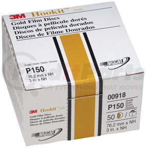 3M 918 Hookit™ Gold Disc 00918, 3", P150C, 50 discs/bx