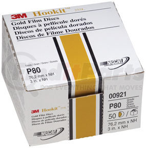 3M 921 Hookit™ Gold Disc 00921, 3", P80C, 50 discs/bx