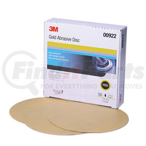 3M 922 Hookit™ Gold Paper Disc, 6 in, P800A, 50 discs per box