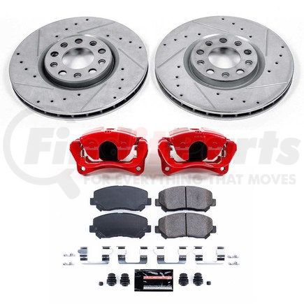 PowerStop Brakes KC6372 Z23 Daily Driver Carbon-Fiber Ceramic Pads Drilled & Slotted Rotor & Caliper Kit