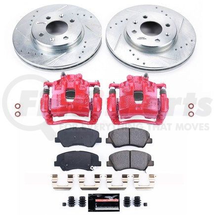 PowerStop Brakes KC6508 Z23 Daily Driver Carbon-Fiber Ceramic Pads Drilled & Slotted Rotor & Caliper Kit