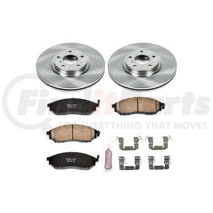 PowerStop Brakes KOE112 Disc Brake Pad and Rotor Kit - Low-Dust, Ceramic