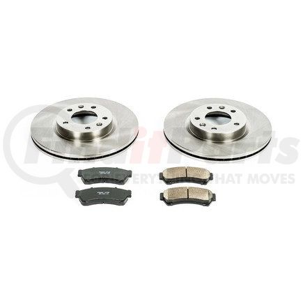 PowerStop Brakes KOE199 Disc Brake Pad and Rotor Kit - Low-Dust, Ceramic