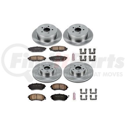 POWERSTOP BRAKES KOE4079 Disc Brake Pad and Rotor Kit - Low-Dust, Ceramic