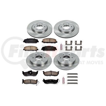 PowerStop Brakes KOE5822 Disc Brake Pad and Rotor Kit - Low-Dust, Ceramic