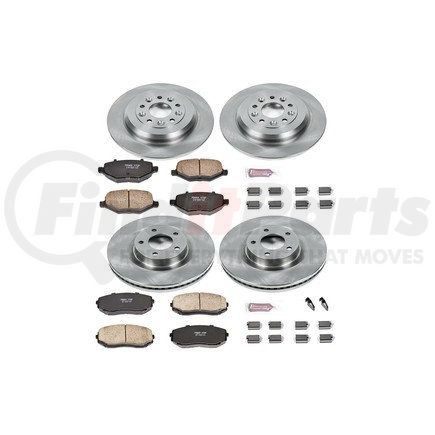 PowerStop Brakes KOE5452 Disc Brake Pad and Rotor Kit - Low-Dust, Ceramic