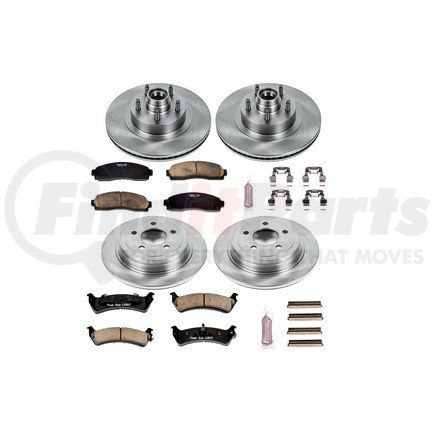 PowerStop Brakes KOE5593 Disc Brake Pad and Rotor Kit - Low-Dust, Ceramic