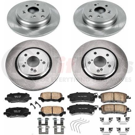 PowerStop Brakes KOE6958 Disc Brake Pad and Rotor Kit - Low-Dust, Ceramic