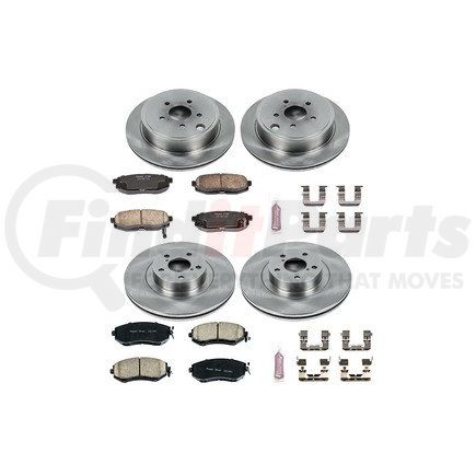 POWERSTOP BRAKES KOE6164 Disc Brake Pad and Rotor Kit - Low-Dust, Ceramic
