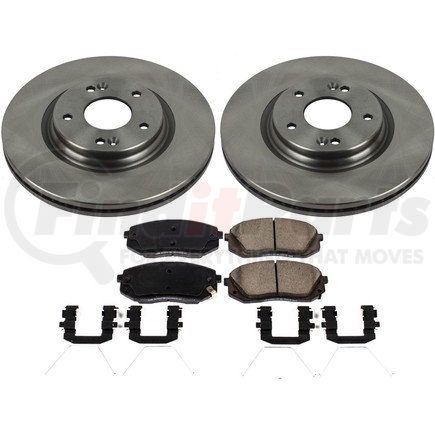 PowerStop Brakes KOE8011 Disc Brake Pad and Rotor Kit - Low-Dust, Ceramic