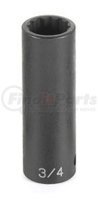 Grey Pneumatic 2111MD 1/2" Drive x 11mm Deep Impact Socket- 12 Point