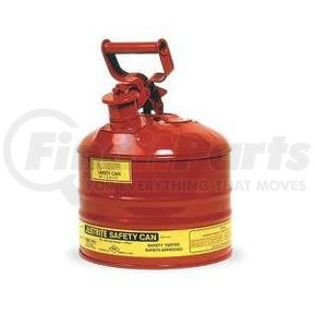 Justrite 7125100 Safety Can Type I - 2-1/2 Gallon Galvanized Steel, Red, 7125100