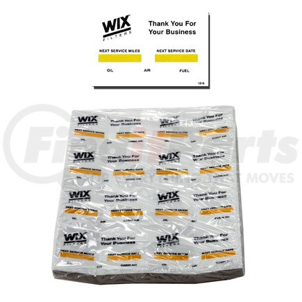 WIX Filters WI1516 WIX Oil Change Decal