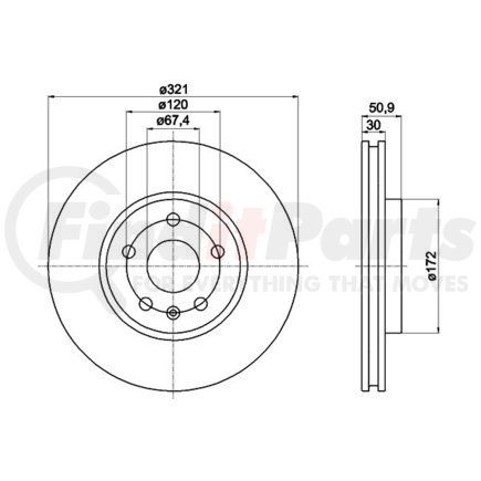 HELLA 355116041 Disc Brake Rotor