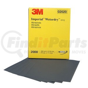 3M 2020 Imperial™ Wetordry™ Sheet 02020, 9" x 11", 2000A, 50 sheets/sleeve