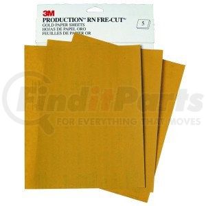 3M 2544 Production™ Resinite™ Gold Sheet 02544, 9" x 11", P220A, 50 sheets/sleeve