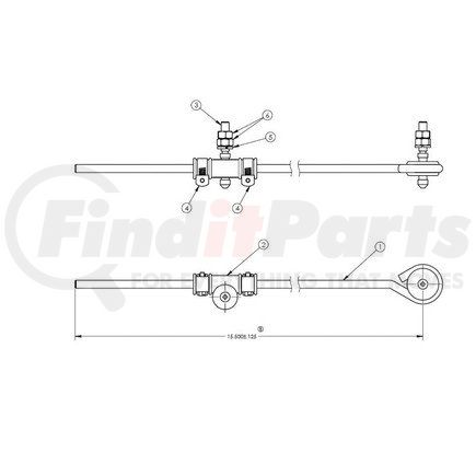 HALDEX 90554930 - height control valve linkage - adjustable loop, 15.5 in. | adjustable loop linkage 15.5" | air suspension sensor linkage kit