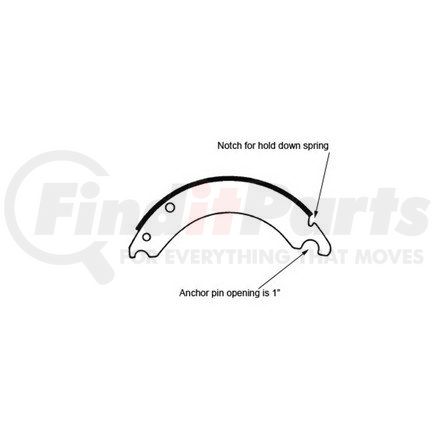 HALDEX GG4536DQUR - drum brake shoe and lining assembly - rear, relined, 1 brake shoe, without hardware, for use with dana fc applications | relined shoe for 12-1/4" dana fc, fmsi 4536 | drum brake shoe