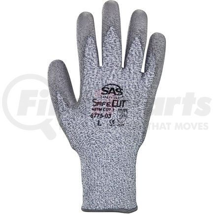SAS Safety Corp 6775-03 Safecut™ Hppe Knit Glove With Pu Palm, L