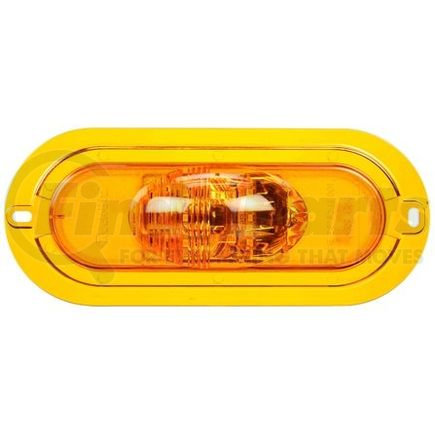 Truck-Lite 60042Y 60 Series Turn Signal Light - LED, Yellow Oval Lens, 6 Diode, Flange Mount, 12V