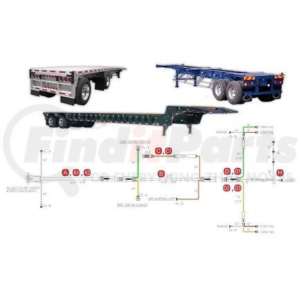 Phillips Industries 34-2130-270 Trailer Wiring Harness - Mid-Main with Mid-Marker Abs Ecu and Abs Warning Lamp Drop