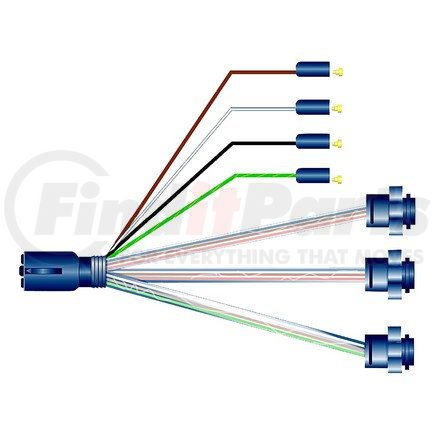 Phillips Industries 36-9523 Trailer Wiring Harness - Universal, 3 Stop/Turn/Tail And 1 Pl-10 Sealed Marker