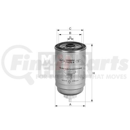 MANN+HUMMEL Filters WK716/2X MANN-FILTER BASE Spin-On Fuel/Water Separator Filter