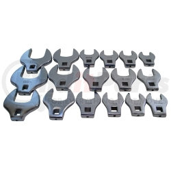 V8 HAND TOOLS 7917 17 Piece 1/2" Drive Metric Jumbo Crowfoot Wrench Set