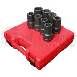 Sunex Tools 5681 8 Piece 1" Drive 6 Point Deep SAE Impact Socket Set