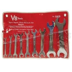 V8 HAND TOOLS 8109 Metric Super Thin Wrench Set, 9pc