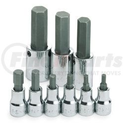 SK Hand Tool 19733 3/8" and 1/2" Dr SAE Hex Bit  Socket Set, 9pc