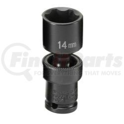 Grey Pneumatic 914UMS 1/4" Surface Drive x 14mm Standard Universal Socket