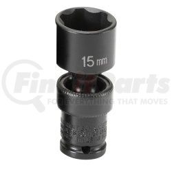 Grey Pneumatic 915UMS 1/4" Surface Drive x 15mm Standard Universal Socket