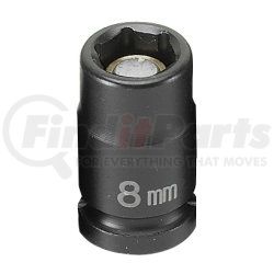 Grey Pneumatic 908MG 1/4" Drive x 8mm Magnetic Standard Impact Socket
