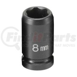 Grey Pneumatic 908MS 1/4" Surface Drive x 8mm Standard Impact Socket