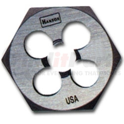 Hanson 6858 High Carbon Steel Hexagon 1-7/16" Across Flat Die 3/4"-10 NC