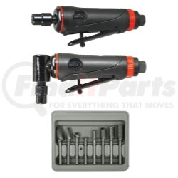 ASTRO PNEUMATIC 219 ONYX 3 Pc. Die Grinder Kit with 8 Pc. Double Cut Carbide Rotary Burr Set